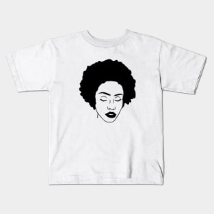 Woman with Curly Natural Afro Hair Kids T-Shirt